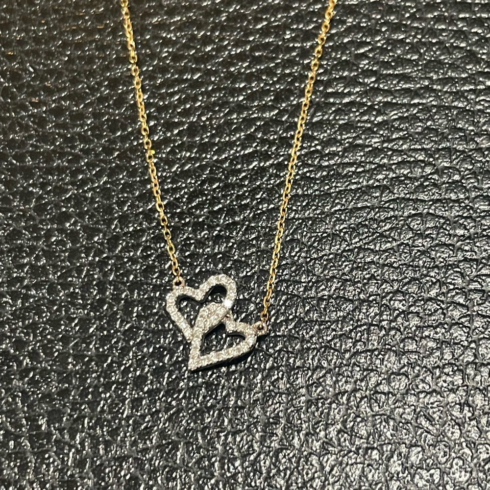 14K Gold Necklace w Diamond Hearts from Bloomingdale's Fine Jewelry